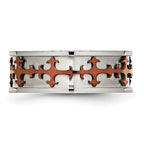 Crosses Ring in Stainless Steel with Brown IP Plating, 8mm