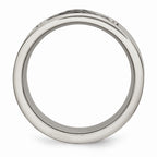 Men's Engravable Stainless Steel Ring with Polished and Brushed Finish