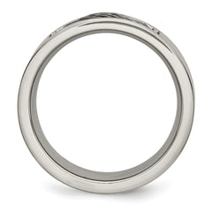 Stainless Steel Brushed WithGrey Cable Inlay 10mm Band