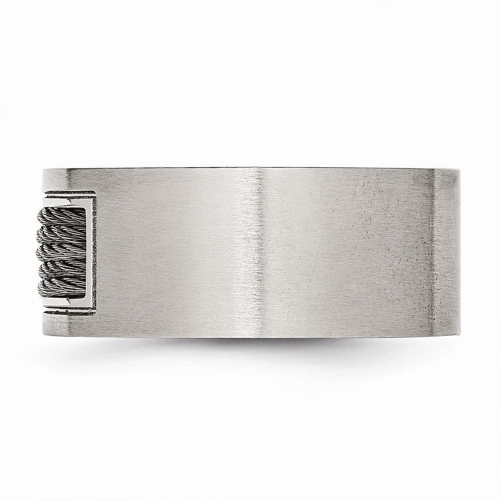 Men's Engravable Stainless Steel Ring with Polished and Brushed Finish