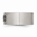 Men's Engravable Stainless Steel Ring with Polished and Brushed Finish
