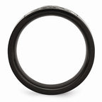 Black IP Wire-Inlay Wedding Band in Stainless Steel, 10mm