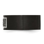 Black IP Wedding Band in Stainless Steel with Grey Wire Inlay, 10mm