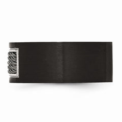Stainless Steel Wedding Band with Black IP-Plated Wire Inlay Engravable