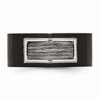 Black IP Wire-Inlay Wedding Band in Stainless Steel, 10mm