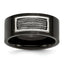 Black IP Wire-Inlay Wedding Band in Stainless Steel, 10mm