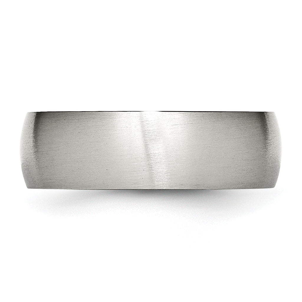 Stainless Steel Brushed 7mm Half Round Band