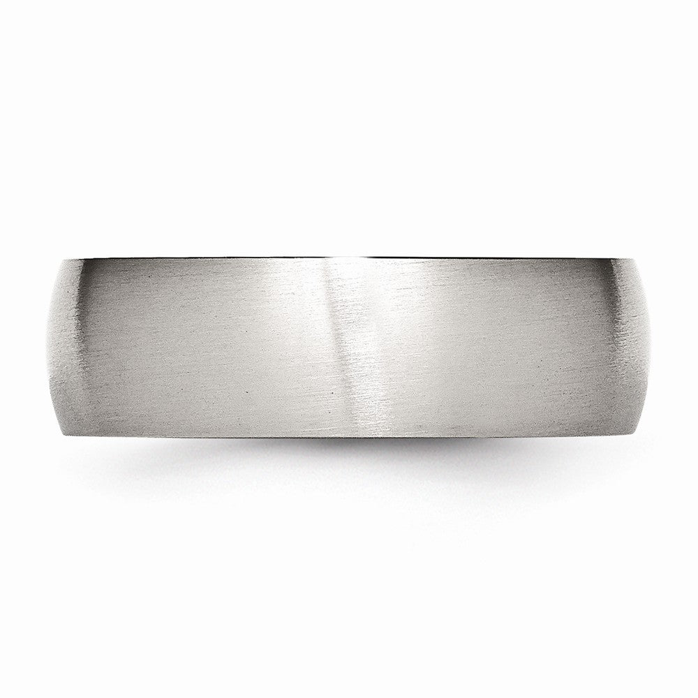 Brushed Comfort-Fit Wedding Band in Stainless Steel, 7mm