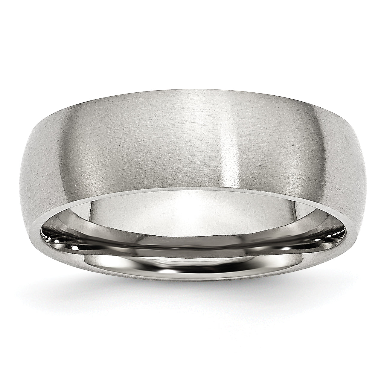 Stainless Steel Brushed 7mm Half Round Band Main image