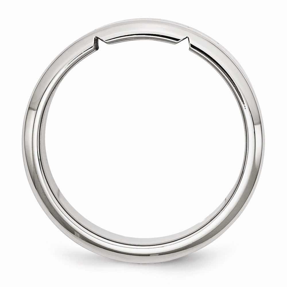 Polished & Textured Wedding Band in Stainless Steel, 9mm