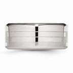 Polished & Textured Wedding Band in Stainless Steel, 9mm