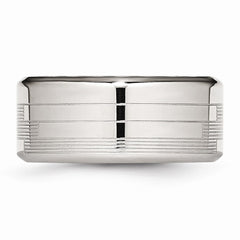 Sophia Jewelers Polished Stainless Steel Men's Ring Engravable 9mm Band