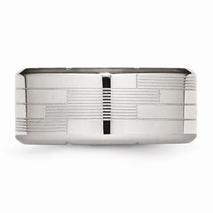 Sophia Jewelers Polished Stainless Steel Men's Ring Engravable 9mm Band
