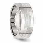 Polished & Textured Wedding Band in Stainless Steel, 9mm