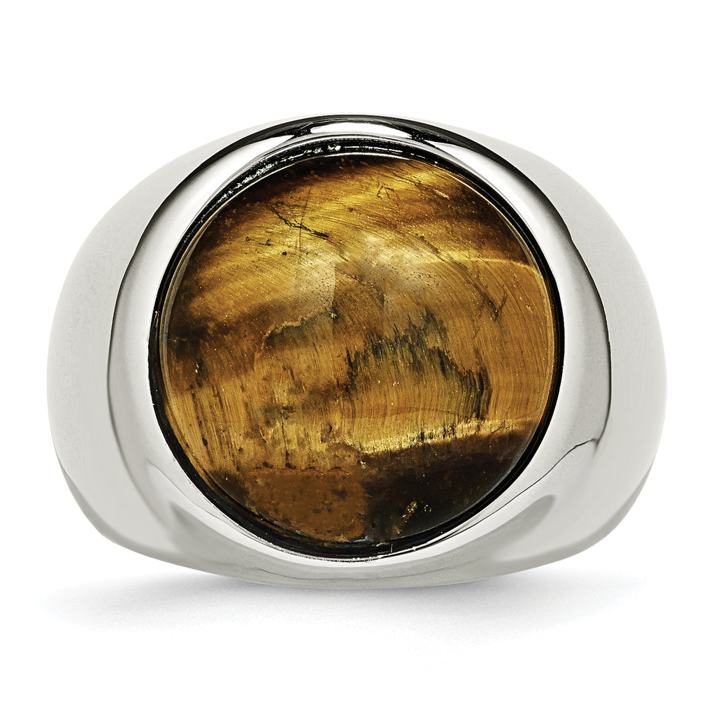 Tiger's Eye Ring in Stainless Steel, 4mm