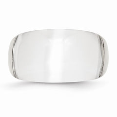 Sophia Jewelers Brushed Stainless Steel Cat's Eye Ring With Natural White Stone - 6