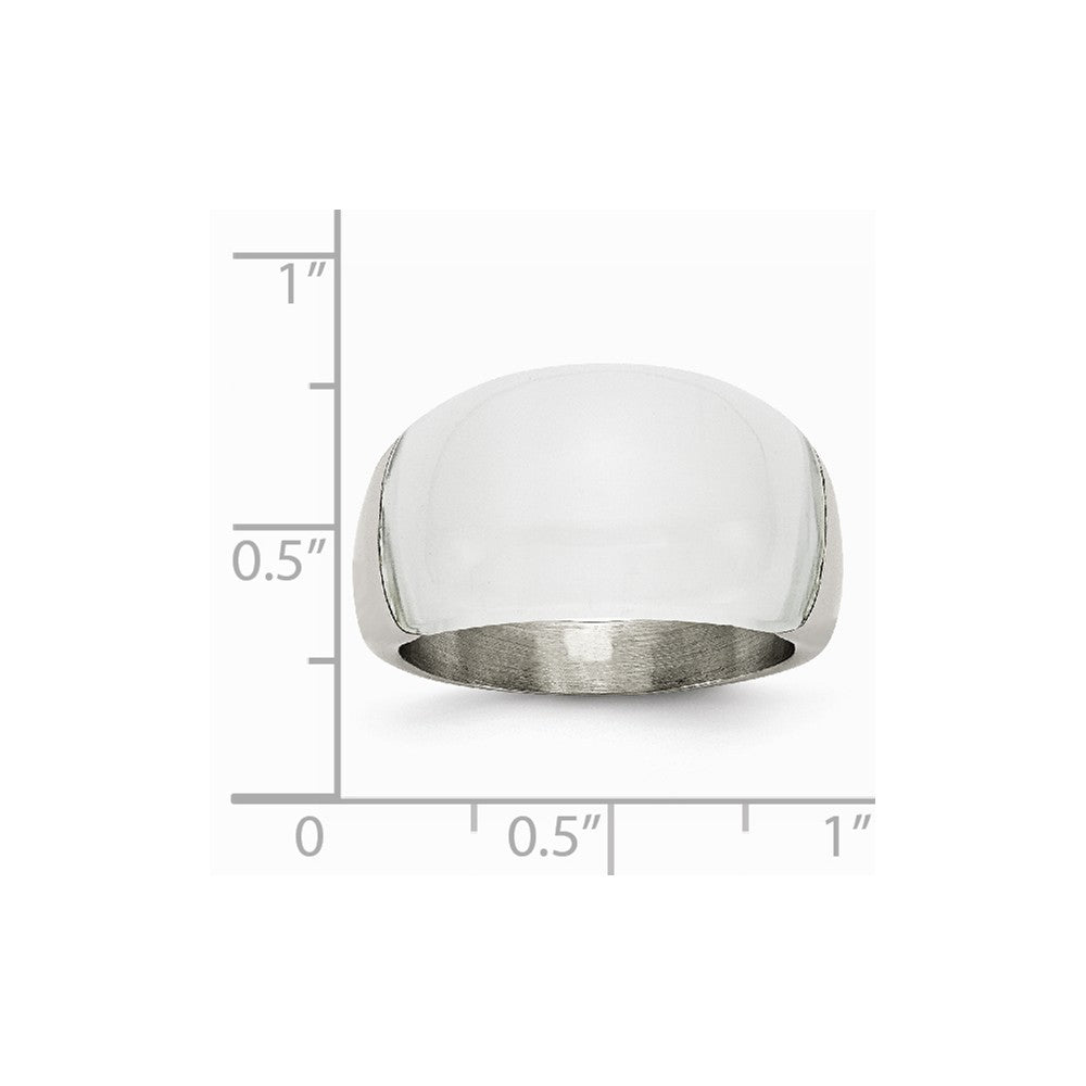 Stainless Steel 12mm Cat's Eye Size 8 Ring