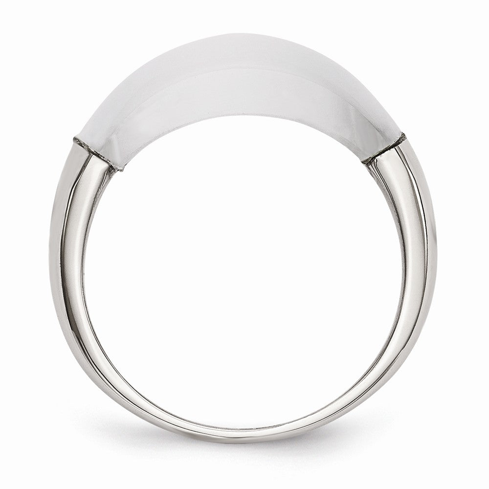 Sophia Jewelers Stainless Steel Cat's Eye Ring with Brushed Finish - 6