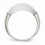 Sophia Jewelers Stainless Steel Cat's Eye Ring with Brushed Finish