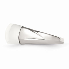 Sophia Jewelers Stainless Steel Cat's Eye Ring with Brushed Finish - 6