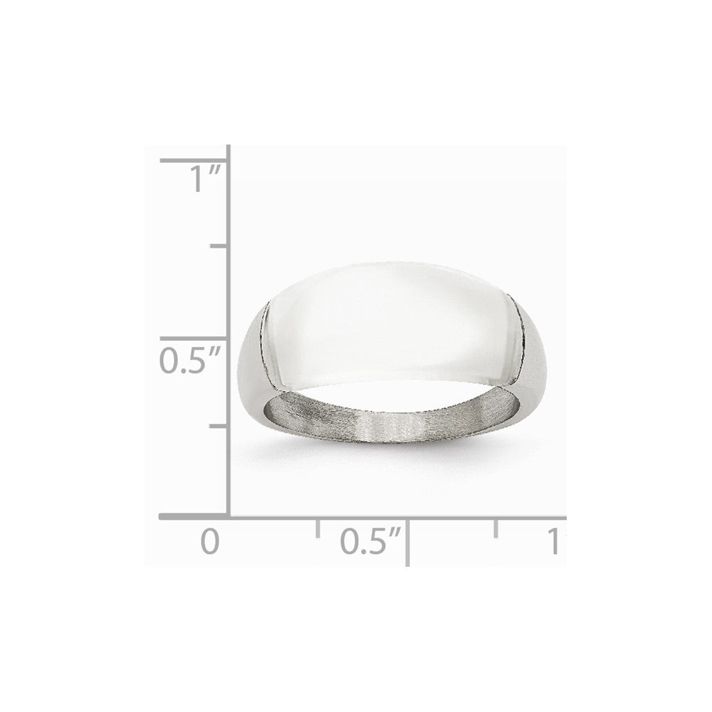 Stainless Steel 8mm Cats Eye Size 8 Ring