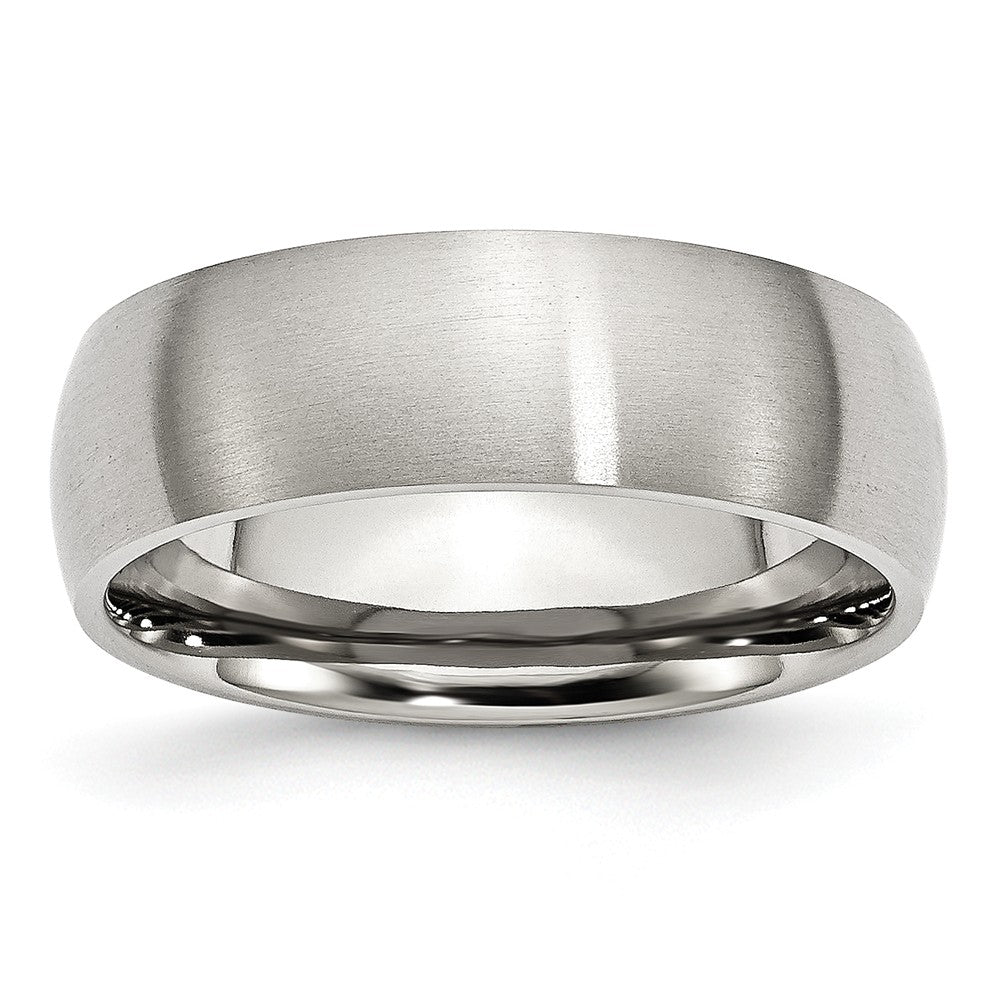 Brushed Comfort-Fit Wedding Band in Stainless Steel, 7mm Main image