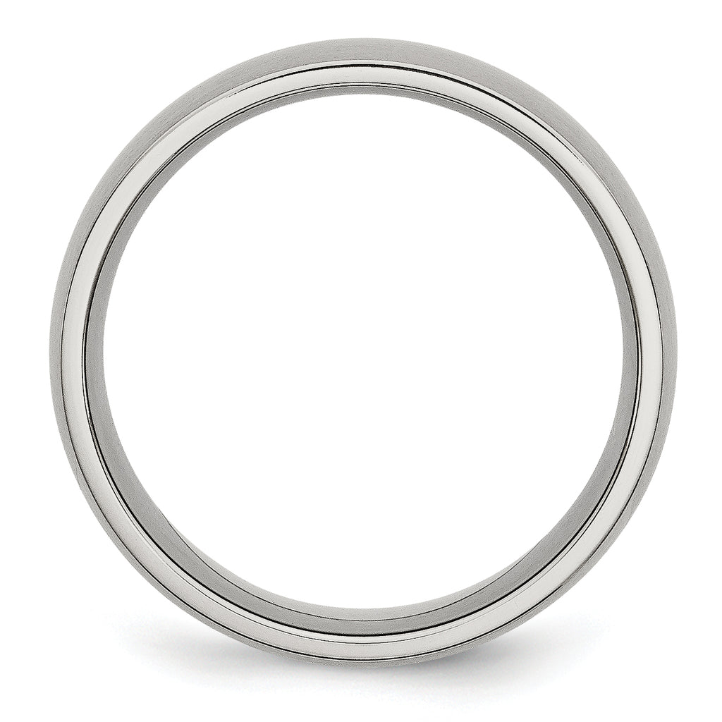 Brushed Half-Round Wedding Band in Stainless Steel, 8mm