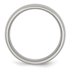 Brushed Half-Round Wedding Band in Stainless Steel, 8mm