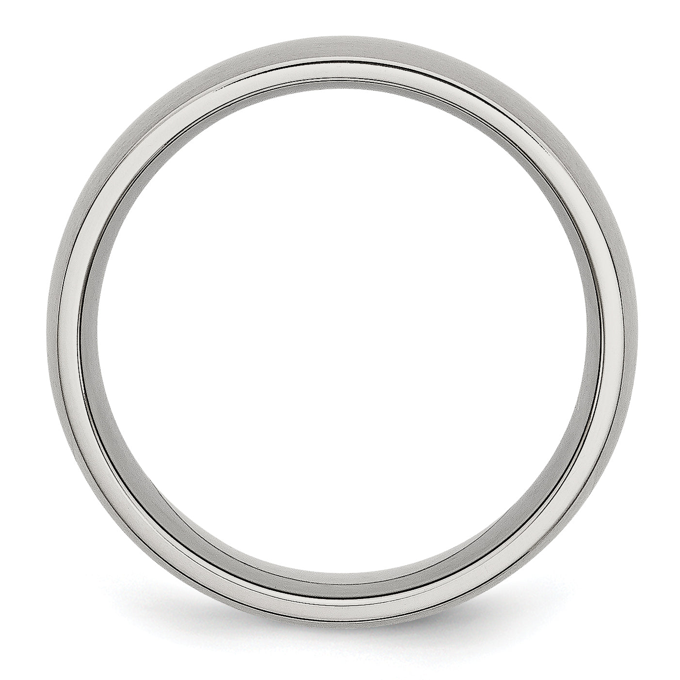 Brushed Half-Round Wedding Band in Stainless Steel, 8mm