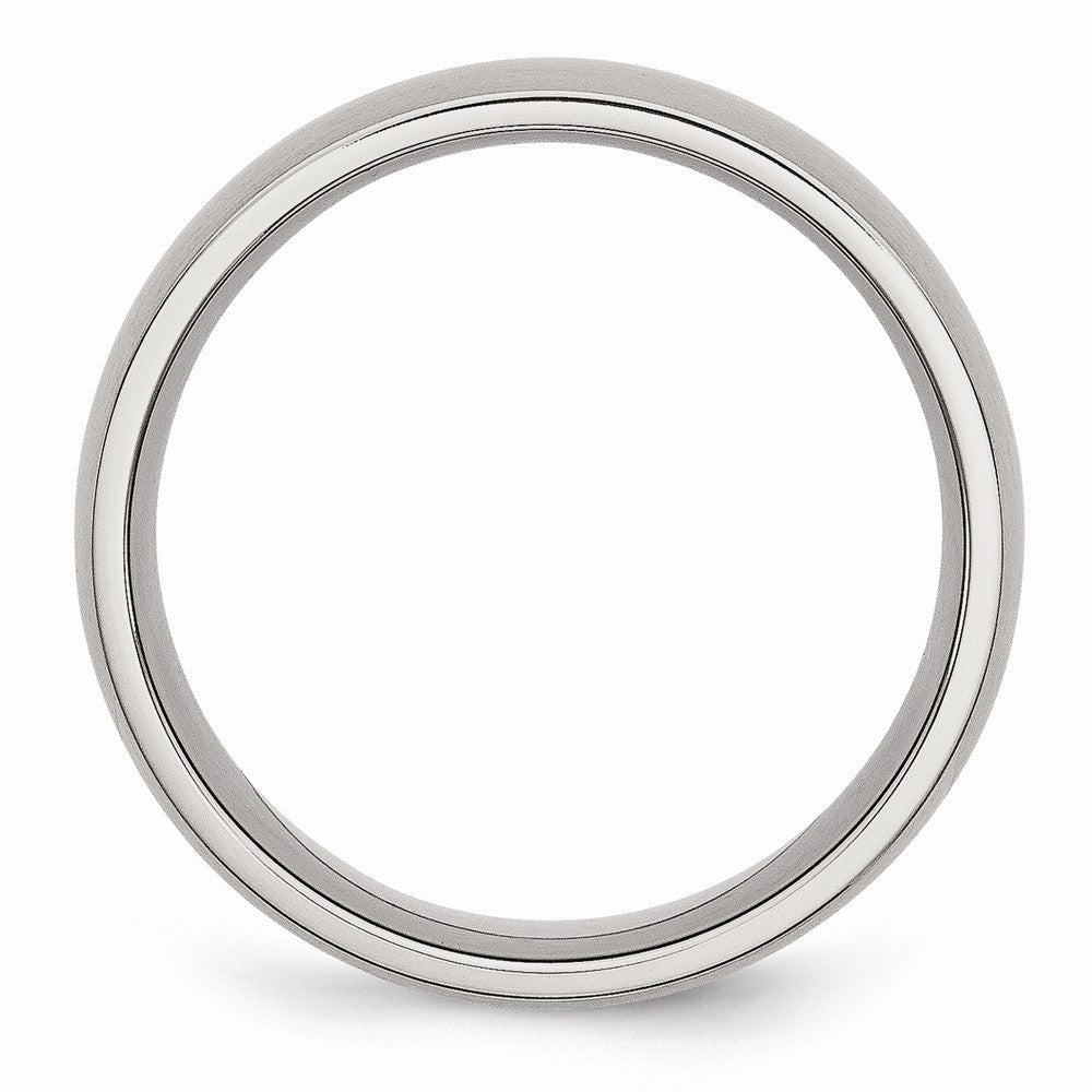Brushed Half-Round Wedding Band in Stainless Steel, 8mm