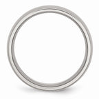 Brushed Half-Round Wedding Band in Stainless Steel, 8mm
