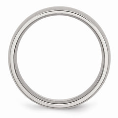 Sophia Jewelers Brushed Stainless Steel 8mm Domed Wedding Band Engravable