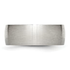 Brushed Half-Round Wedding Band in Stainless Steel, 8mm