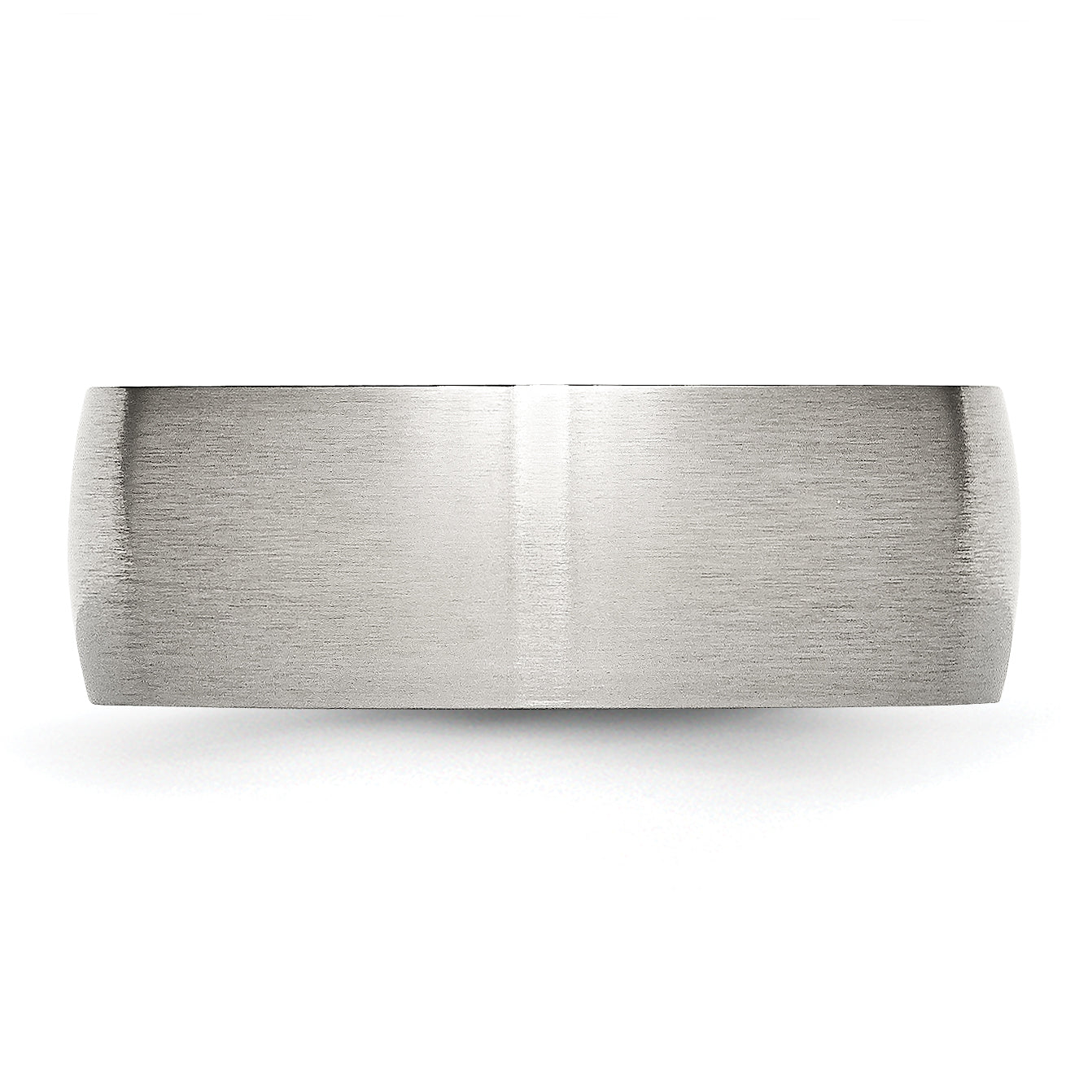 Brushed Half-Round Wedding Band in Stainless Steel, 8mm