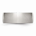 Brushed Half-Round Wedding Band in Stainless Steel, 8mm