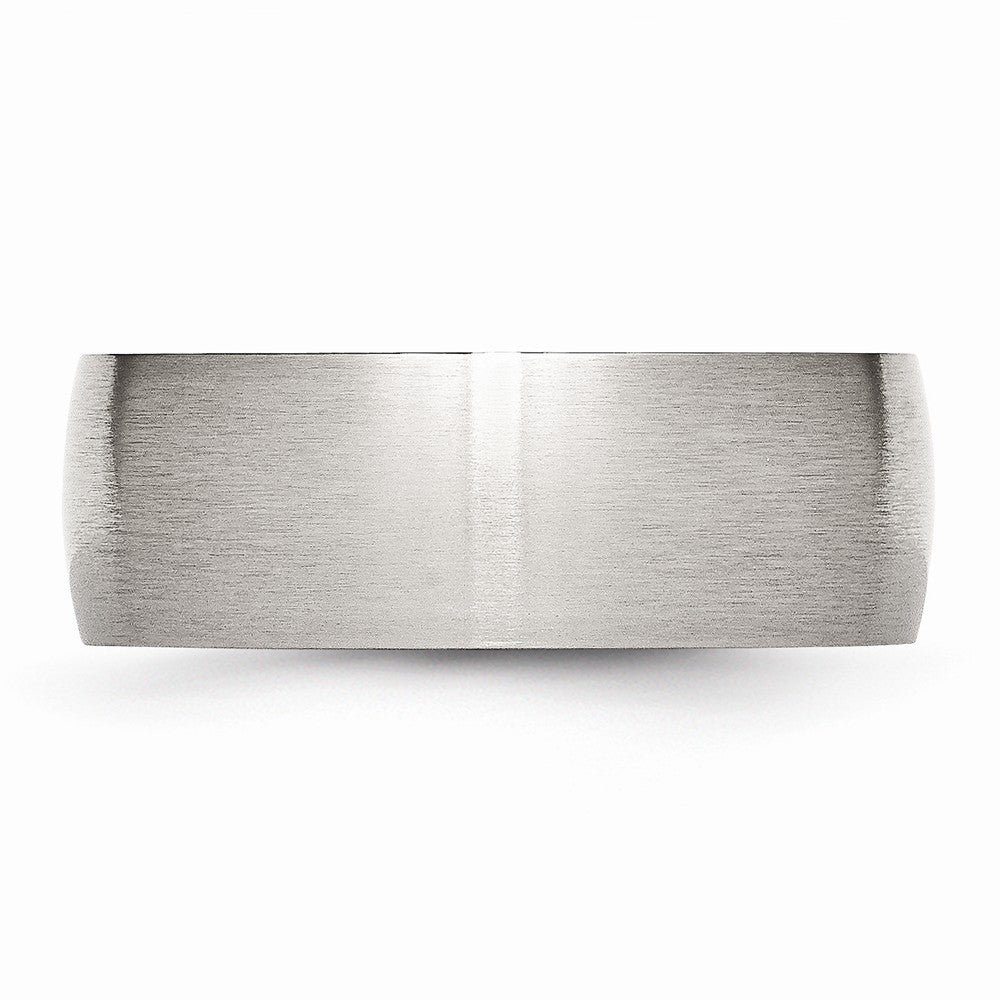 Brushed Half-Round Wedding Band in Stainless Steel, 8mm