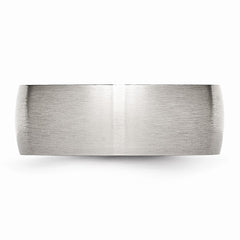 Sophia Jewelers Brushed Stainless Steel 8mm Domed Wedding Band Engravable