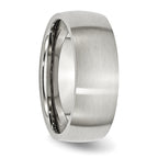Brushed Half-Round Wedding Band in Stainless Steel, 8mm