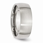 Brushed Half-Round Wedding Band in Stainless Steel, 8mm
