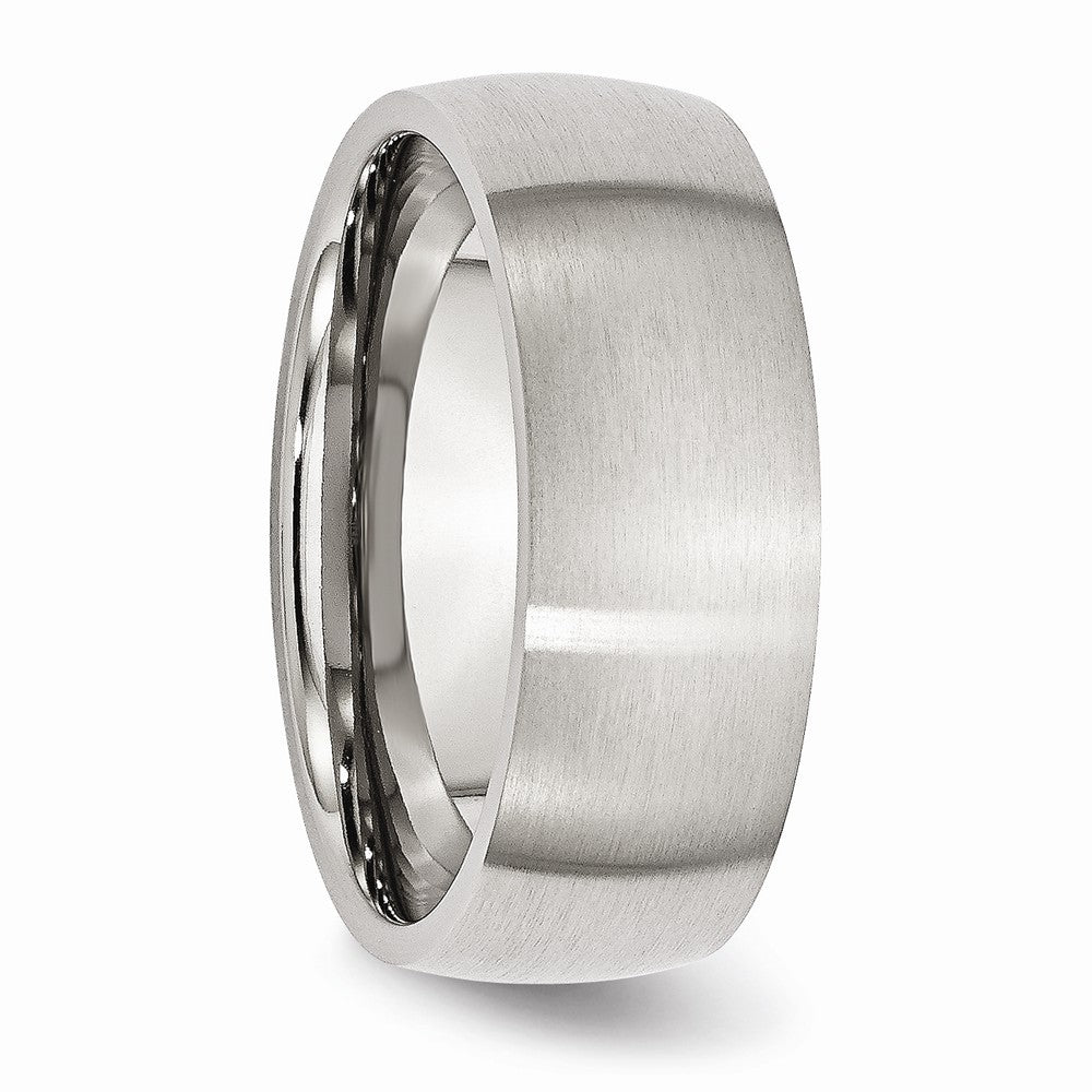 Brushed Half-Round Wedding Band in Stainless Steel, 8mm