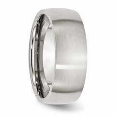 Sophia Jewelers Brushed Stainless Steel 8mm Domed Wedding Band Engravable