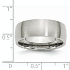 Brushed Half-Round Wedding Band in Stainless Steel, 8mm