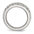 Stainless Steel White CZs Polished Ring