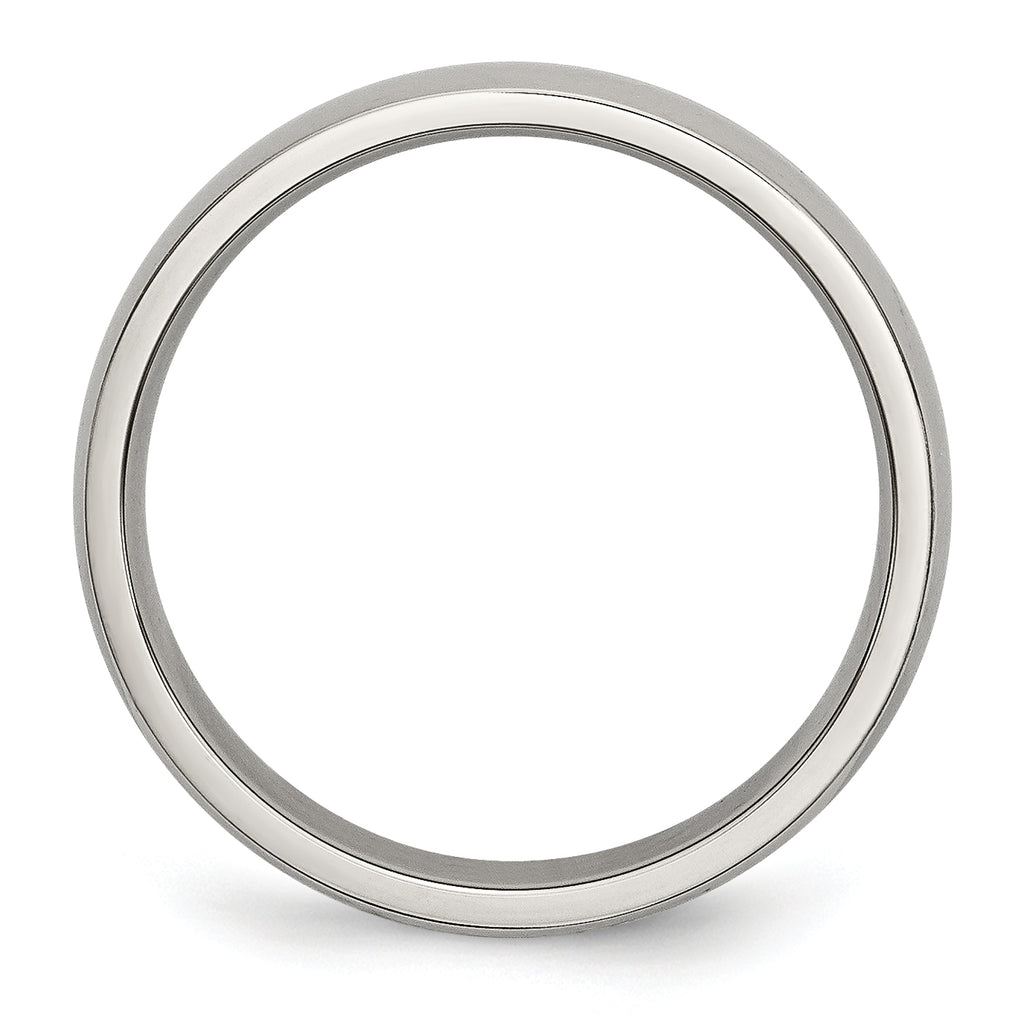 Comfort-Fit Half-Round Wedding Band in Stainless Steel, 4mm