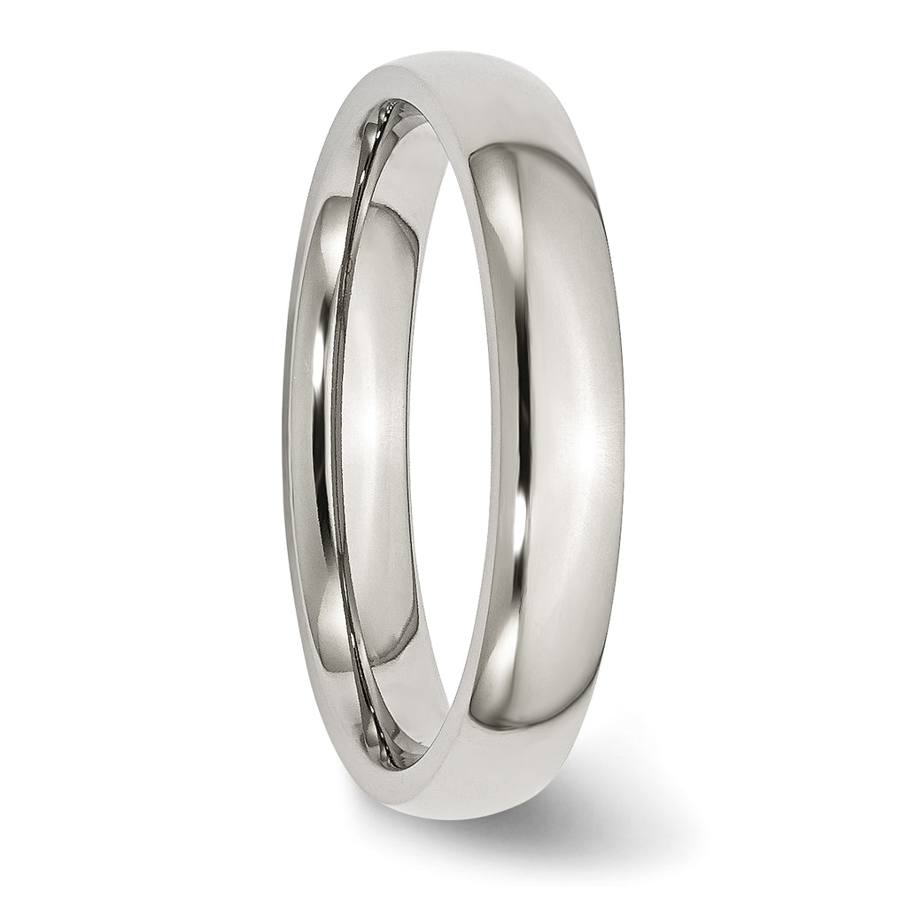 Comfort-Fit Half-Round Wedding Band in Stainless Steel, 4mm