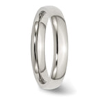 Comfort-Fit Half-Round Wedding Band in Stainless Steel, 4mm