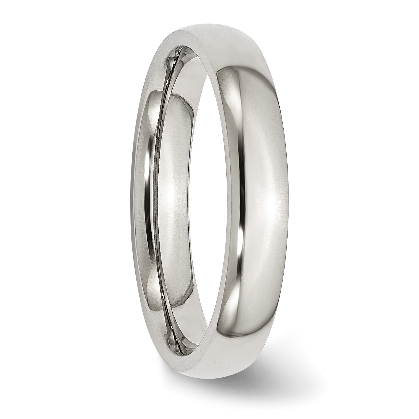 Comfort-Fit Half-Round Wedding Band in Stainless Steel, 4mm