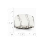 Stainless Steel White Enamel Ring