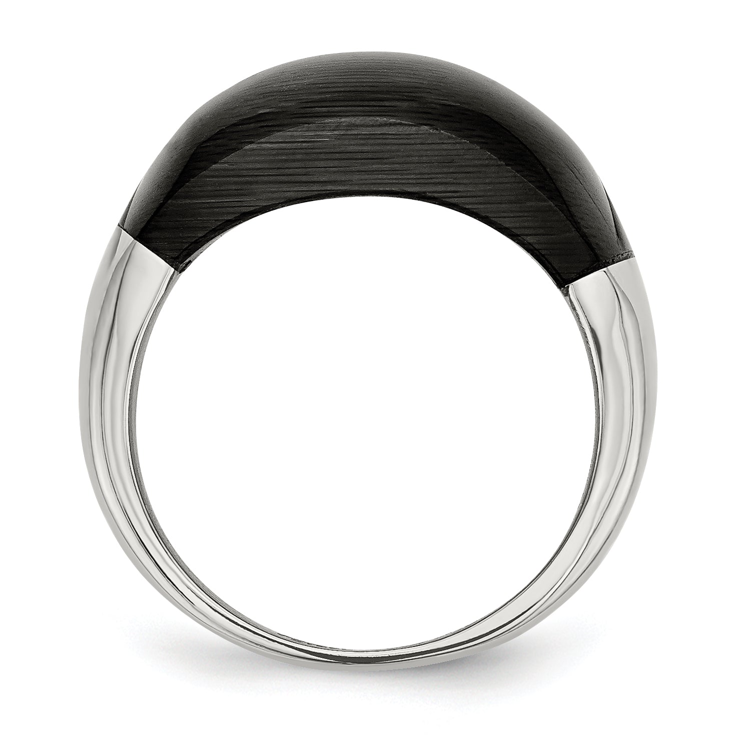 Black Cat's Eye Ring in Stainless Steel, 12mm Secondary image