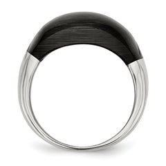 Stainless Steel 12mm Black Cat's Eye Ring